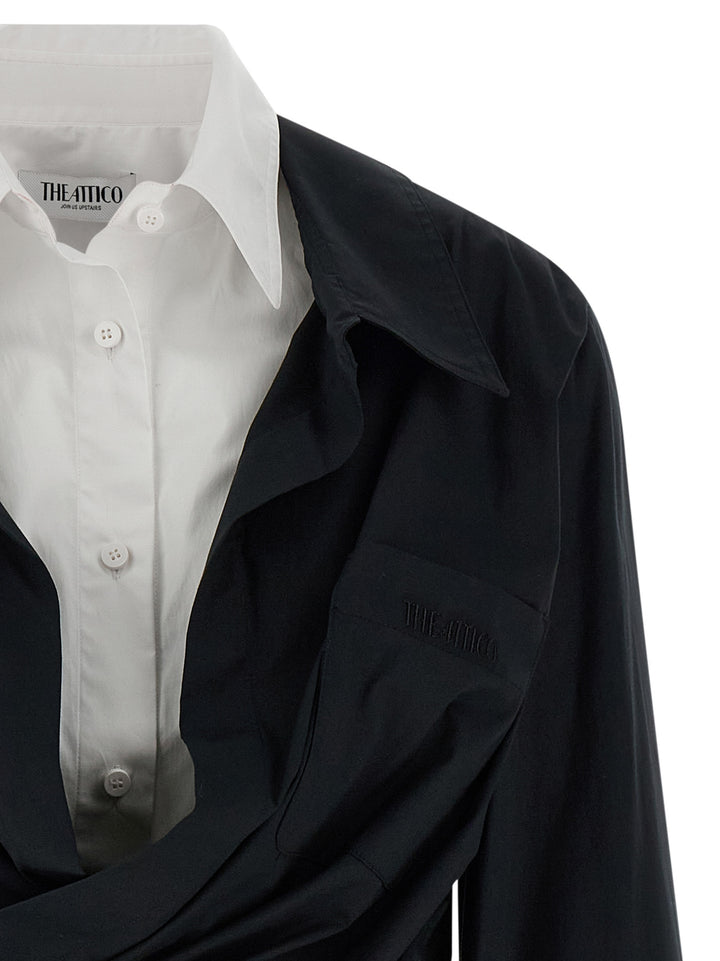 The Attico Double Layer Shirt Dress Abiti - Bianco/Nero | 4f3c191bca5f778c44b0213ed3abe76c9eef987c