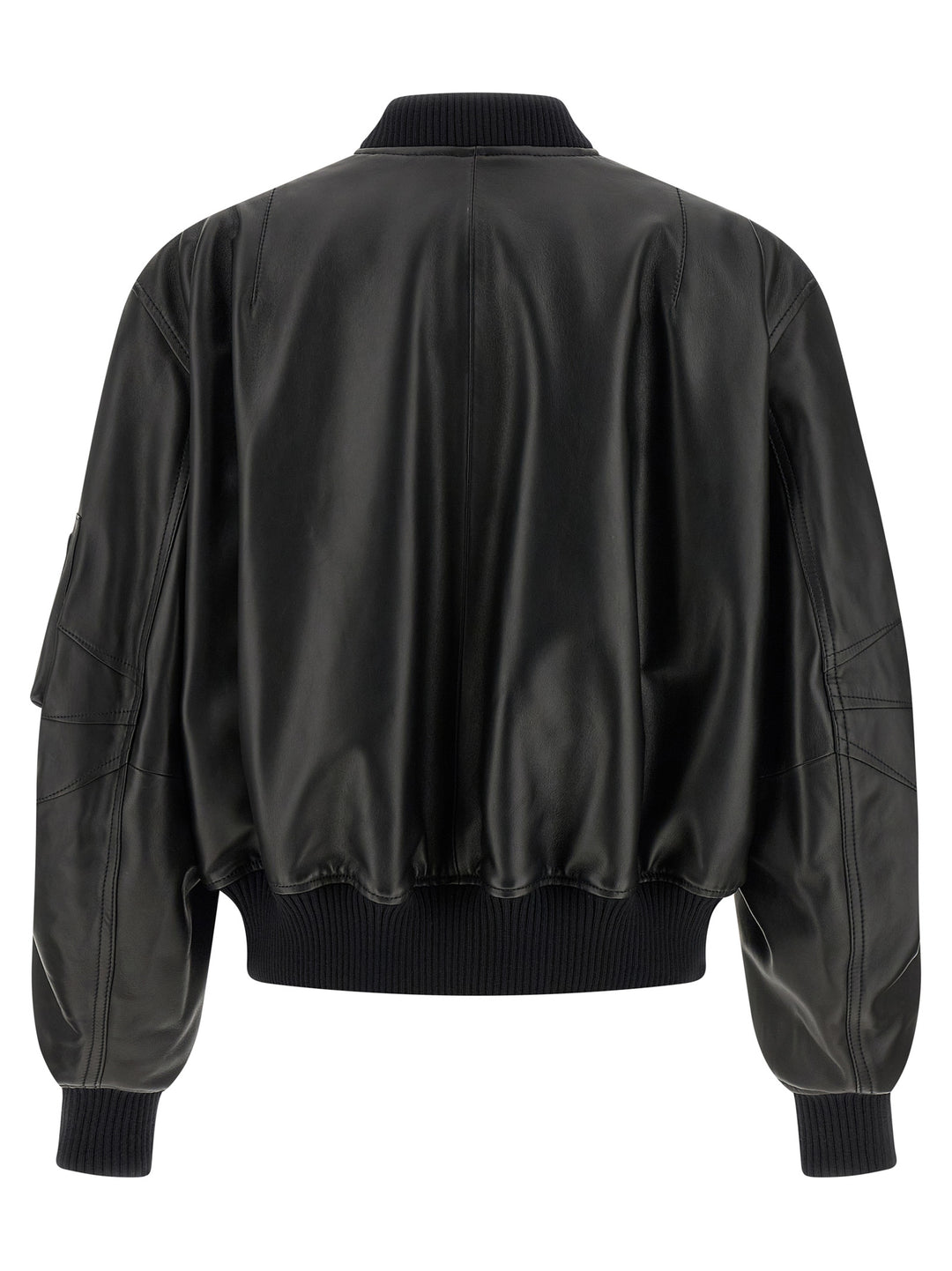 The Attico Leather Bomber Jacket Puffer Jackets - Nero | 0a5e9cc6cb370aa7ed7f6dbd0fcbe81d42834740