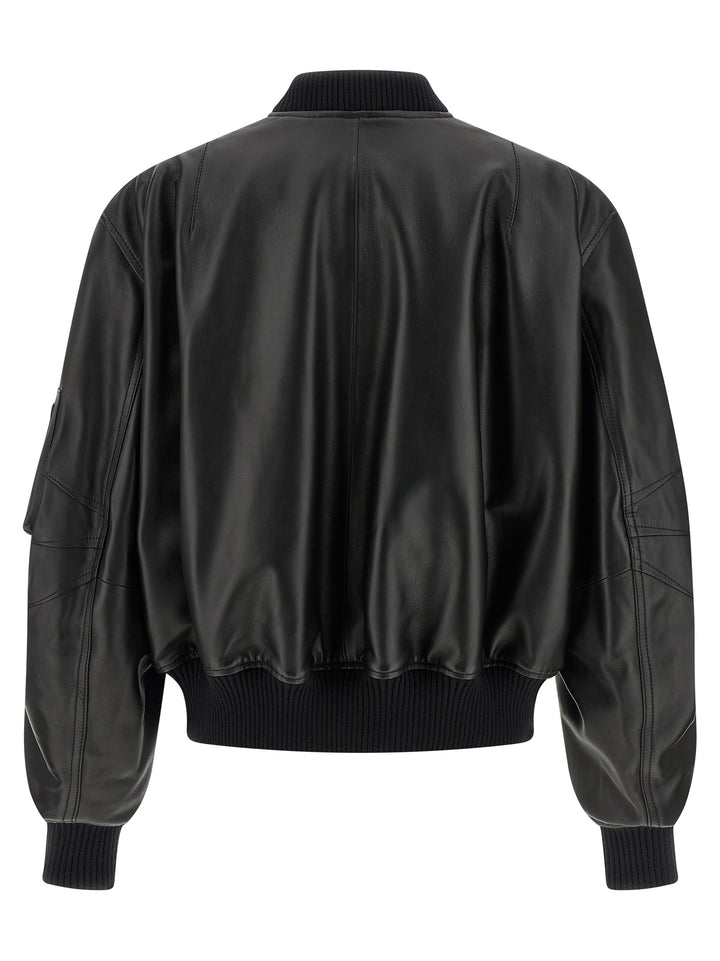 The Attico Leather Bomber Jacket Puffer Jackets - Nero | 0a5e9cc6cb370aa7ed7f6dbd0fcbe81d42834740