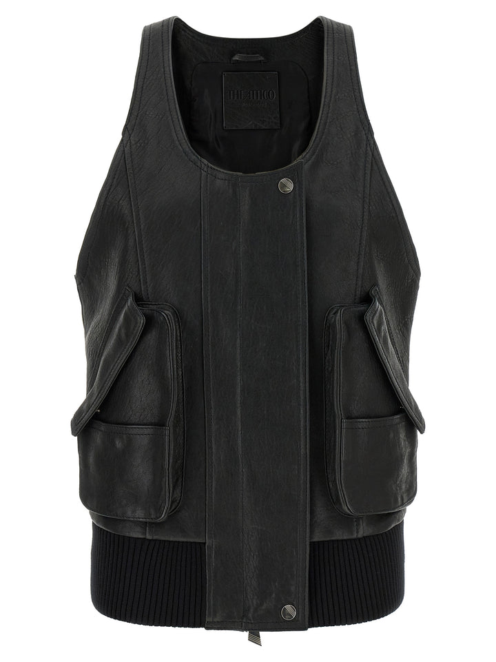 The Attico Blouson Vest Gilet - Nero | 64e59cb0d12922ded46386d876b09e247c66eaa8