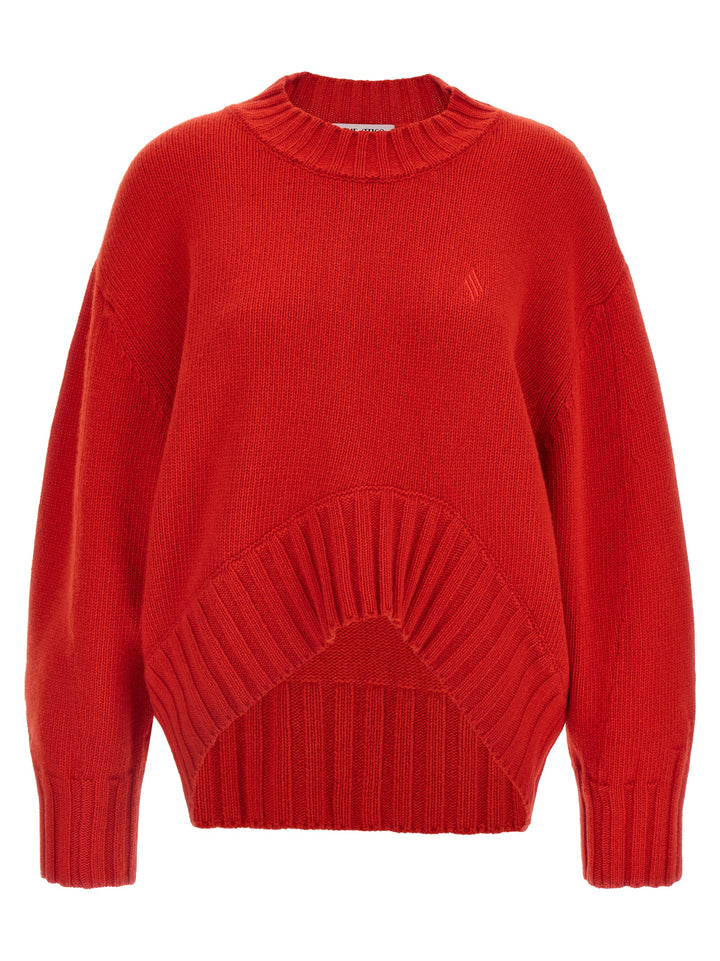 The Attico Asymmetrical Hem Sweater Maglioni - Rosso | b4ea61e63874bbbe630fc0c1bc88f8877993d4c7