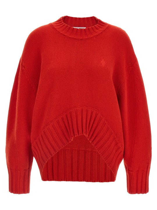 Asymmetrical Hem Sweater Maglioni Rosso