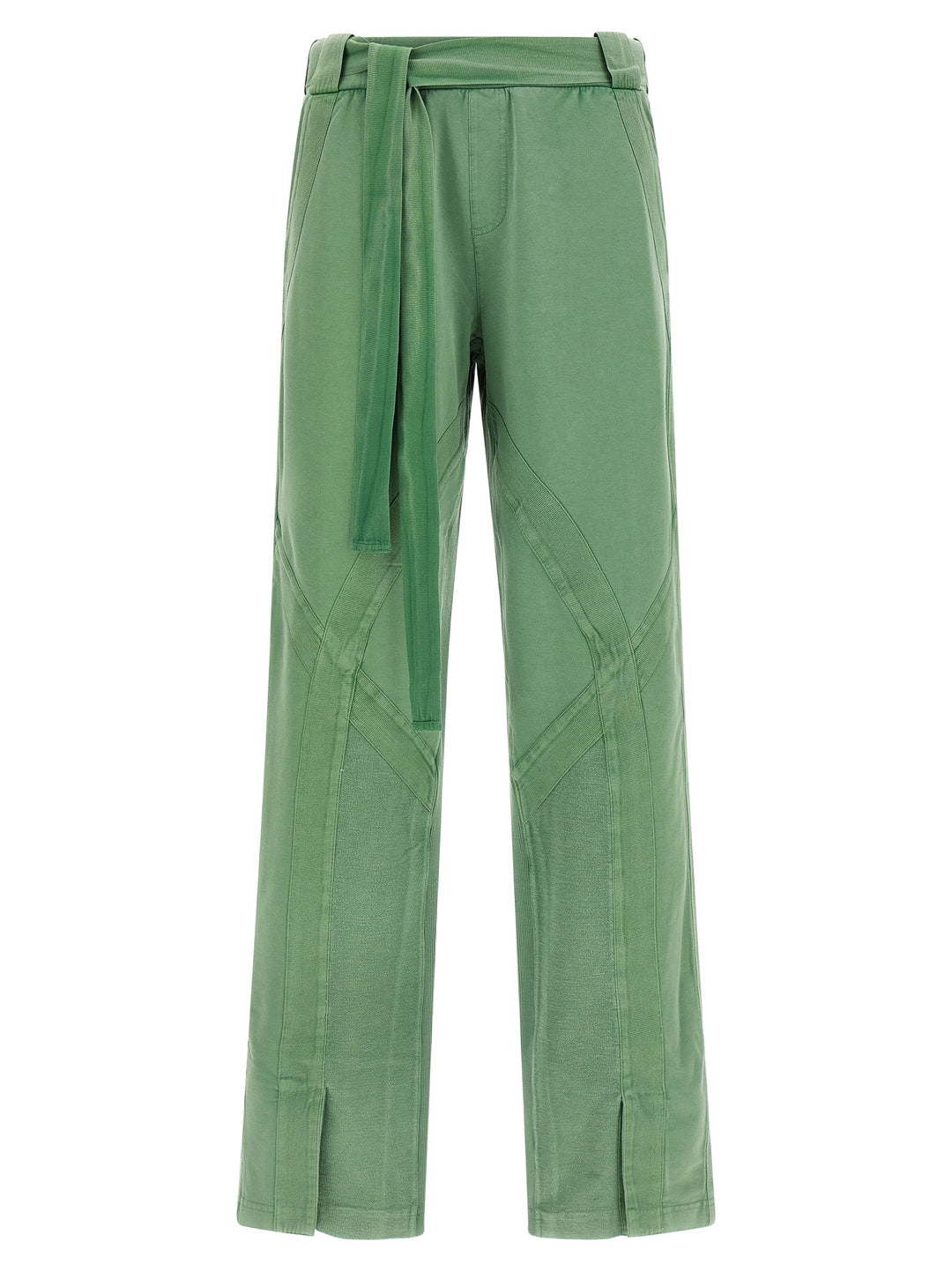 The Attico Front Split Pantaloni - Verde | 462b457603545f2b16098cbff9dbff3a5615465f