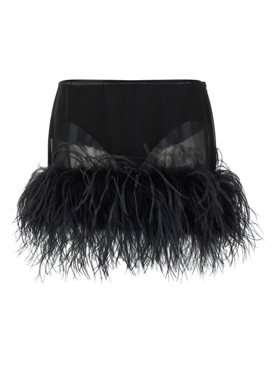 Feather Skirt Gonne Nero