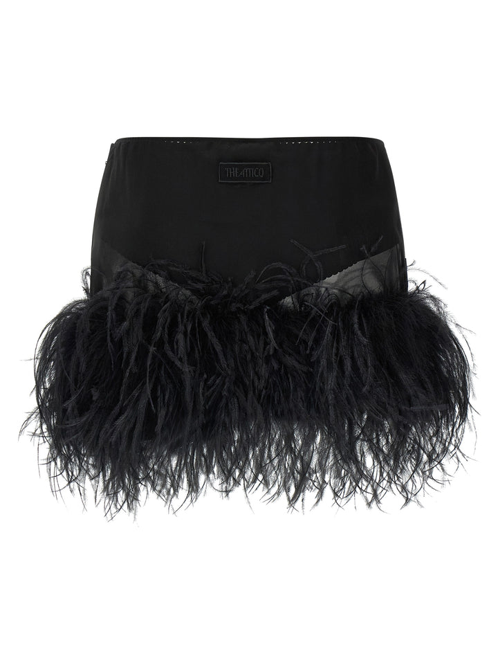 The Attico Feather Skirt Gonne - Nero | 2c09ecb7b52995f263a892b9d40748521a54e387