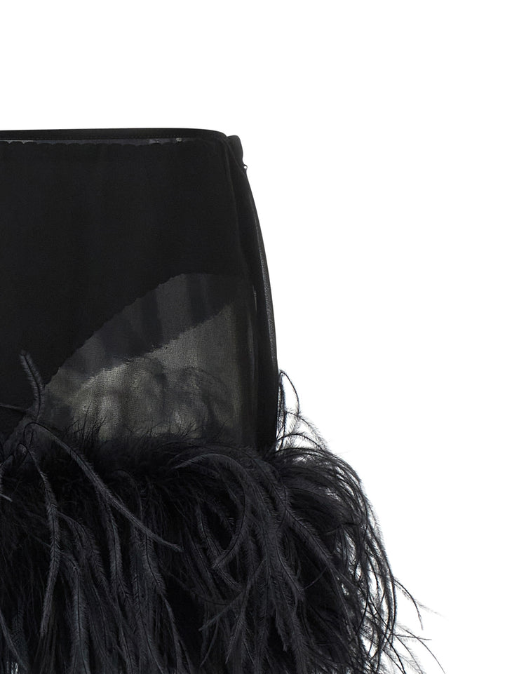 The Attico Feather Skirt Gonne - Nero | 7cb3e23287e1f42f6c897ccd94076c4f514f3e0a