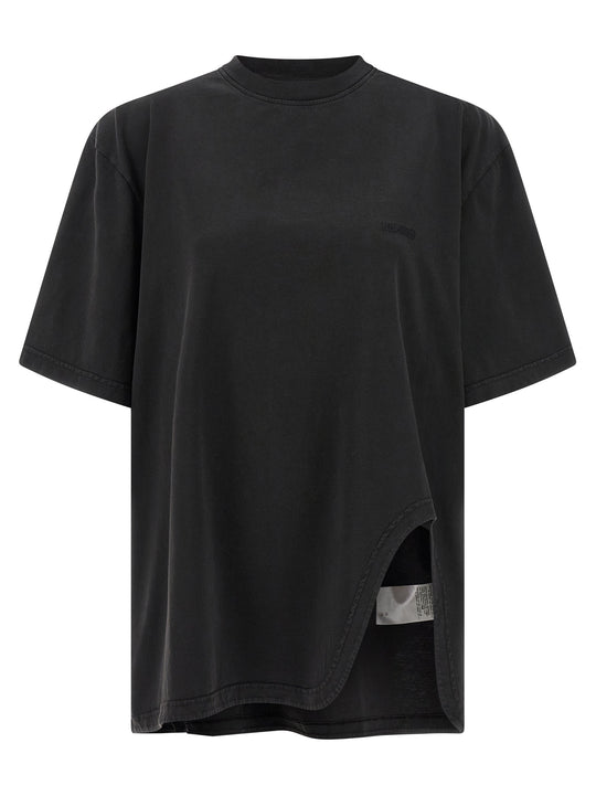 Shaped Split T Shirt Nero