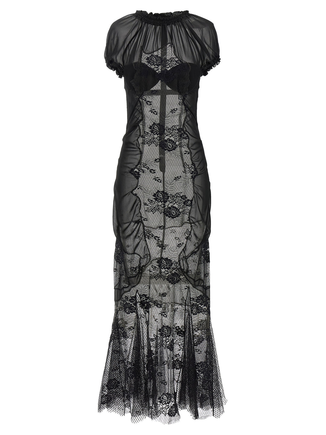 The Attico Lace Tulle Dress Abiti - Nero | dbf44c63af048862f105cc3d3ea38a5445f48518