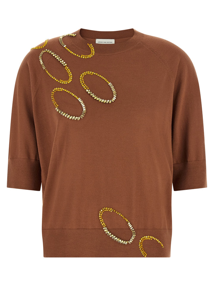 Dries Van Noten  Tuan Maglioni - Marrone | 5146f7600e3e5ba03377741fe612253bf3337a09