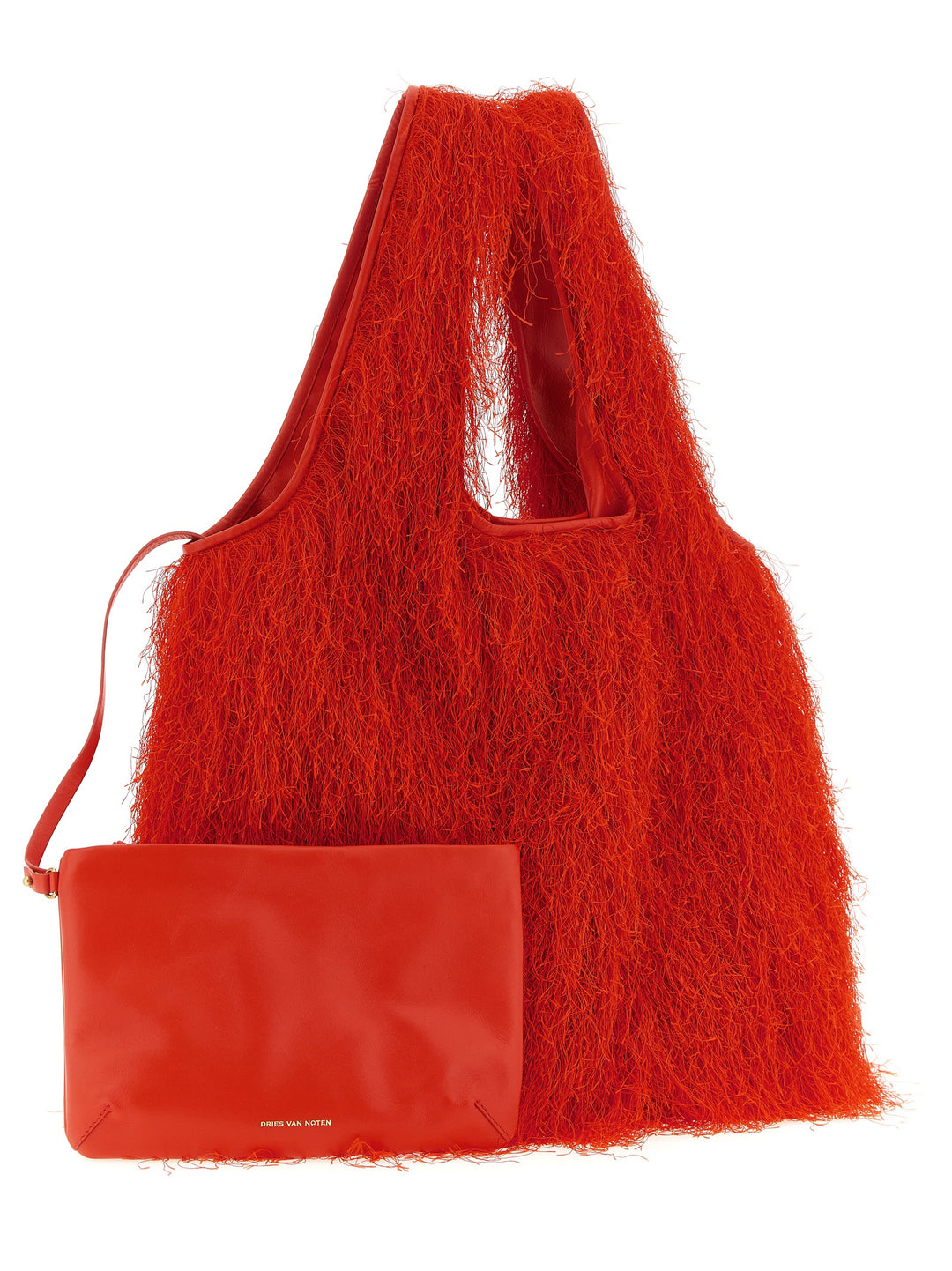 Dries Van Noten  Fringed Tote - Rosso | 6f76f55abeba8489ea576fc16c148e3b3eaaf0b2