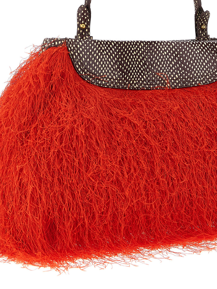Dries Van Noten  Fringed Clutch - Rosso | 9714636e7d4be043ec4e3208552548adebf3eaa9