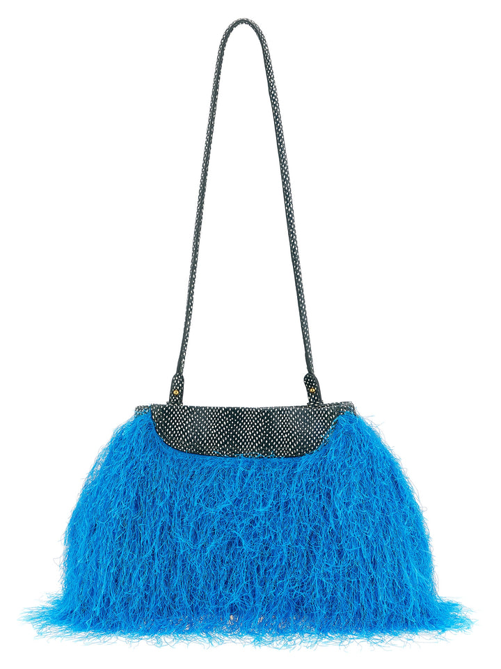 Dries Van Noten  Fringed Clutch - Celeste | 2f4289a8856d8be6577534758be0884d8d8b0530