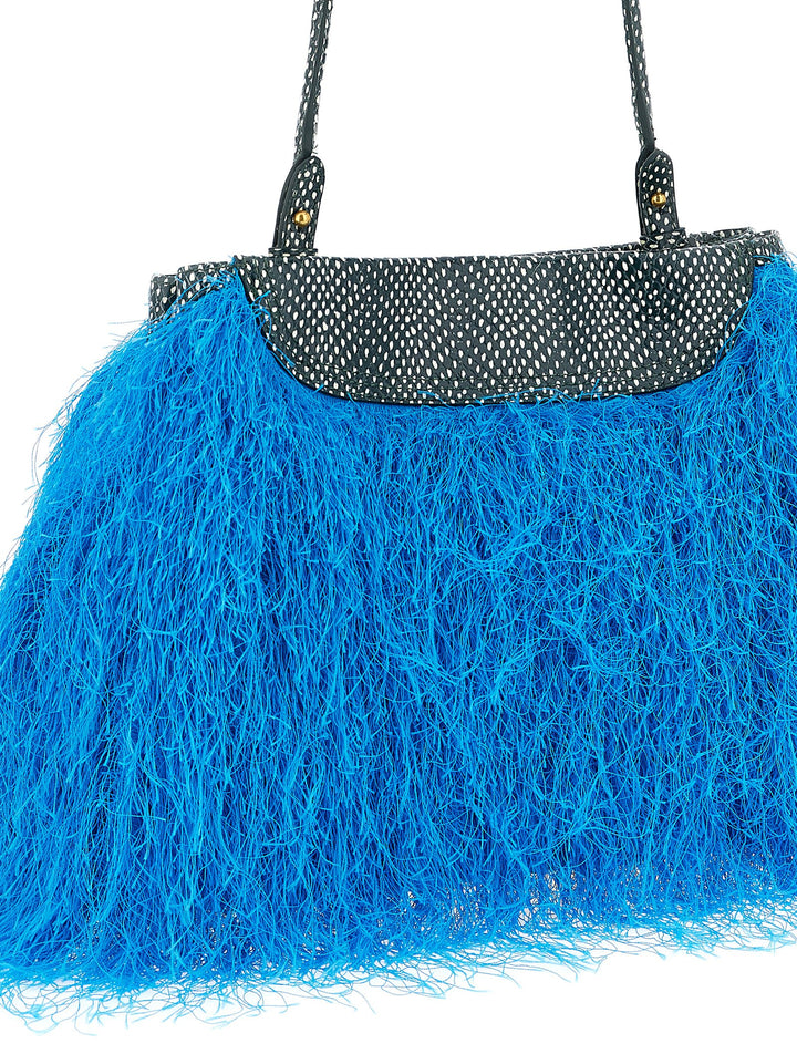 Dries Van Noten  Fringed Clutch - Celeste | 632f2607889f13ce7ea3ba53300df1dcf5b7012d