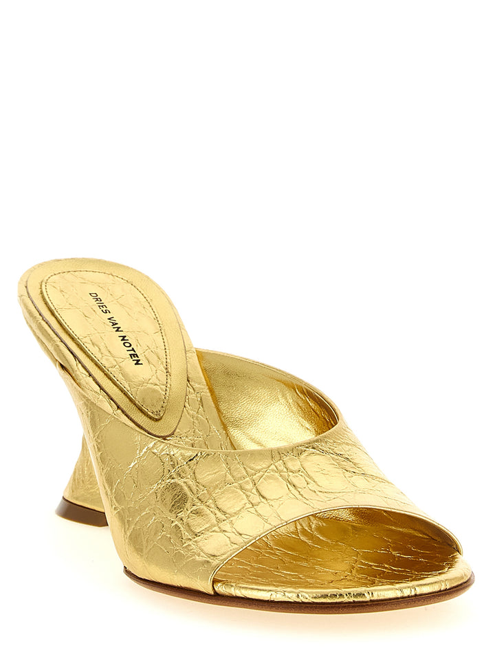 Dries Van Noten  Curved Wedge Mules Zeppe - Oro | 19f1f94d08f304de03c26bd81ae8b3c7bed7a8ef