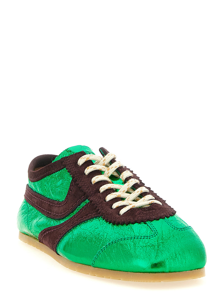 Dries Van Noten  Laminated Leather Sneakers - Verde | bb8e3ef1b4903221f03e94f70cab26eeec245d1a
