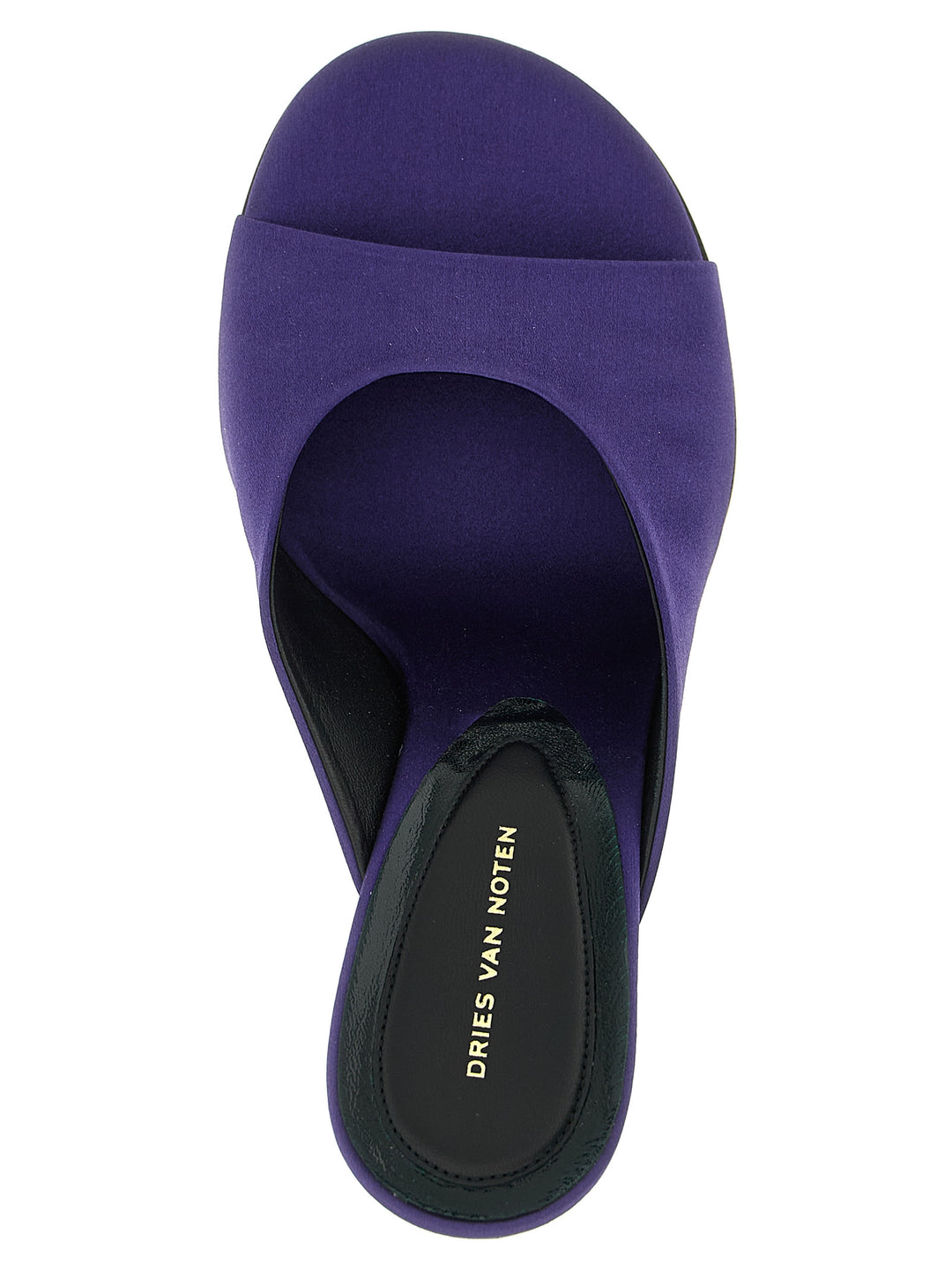 Dries Van Noten  Satin Mules Zeppe - Viola | e8861b28c7591aa9c4da6d8fefe2391006e7da5a