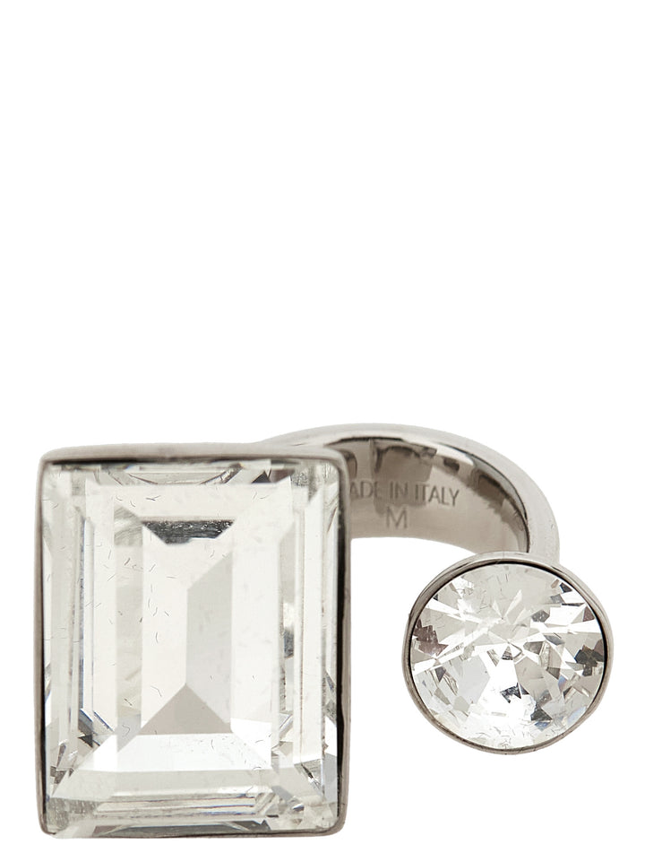 Dries Van Noten  Open Ring With Crystals Gioielli - Silver | 27af64555e940bd573508c175320495854a5184d