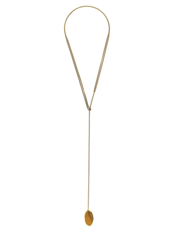 Stone Necklace Jewelry Gold