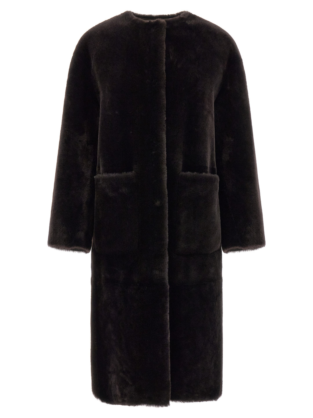 Blancha Long  Coat Pellicce - Marrone | 16235f0520b2deb9ce9f2df3e188d80750e05f9e