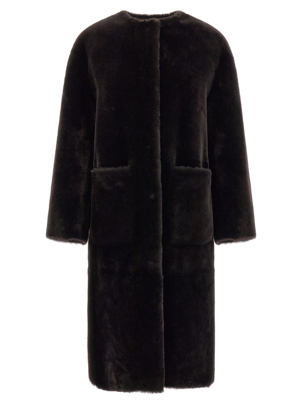 Long Coat Pellicce Marrone