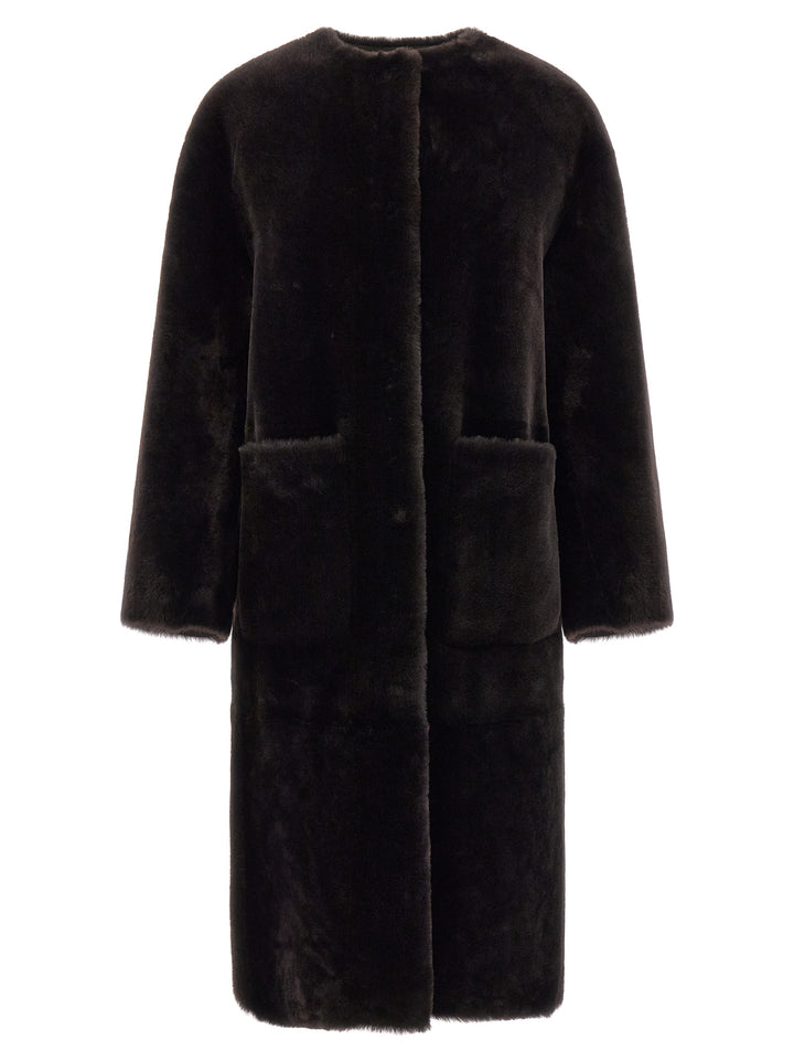 Blancha Long  Coat Pellicce - Marrone | 16235f0520b2deb9ce9f2df3e188d80750e05f9e