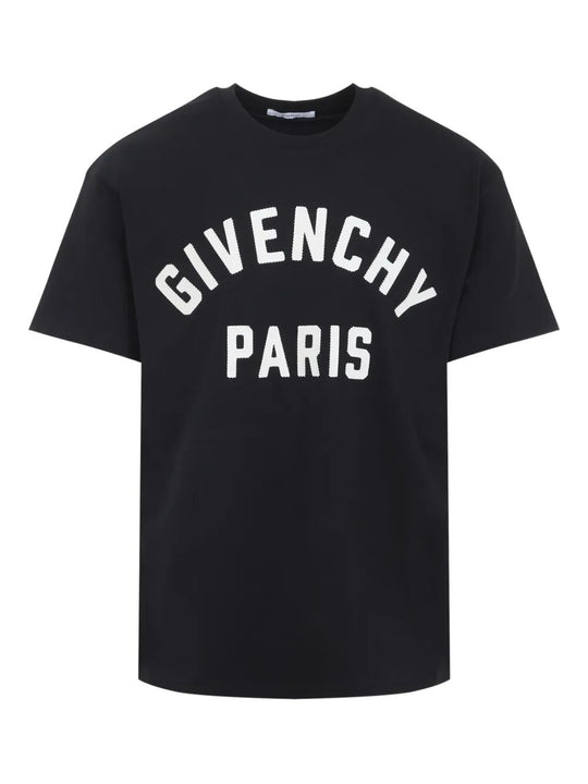 T-Shirt In Cotone Con Ricamo Givenchy Paris