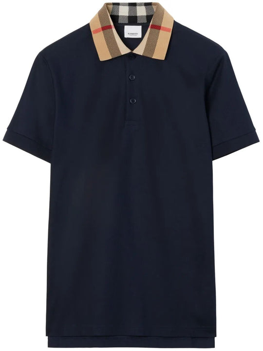 Polo In Cotone Slim Fit Con Colletto Check