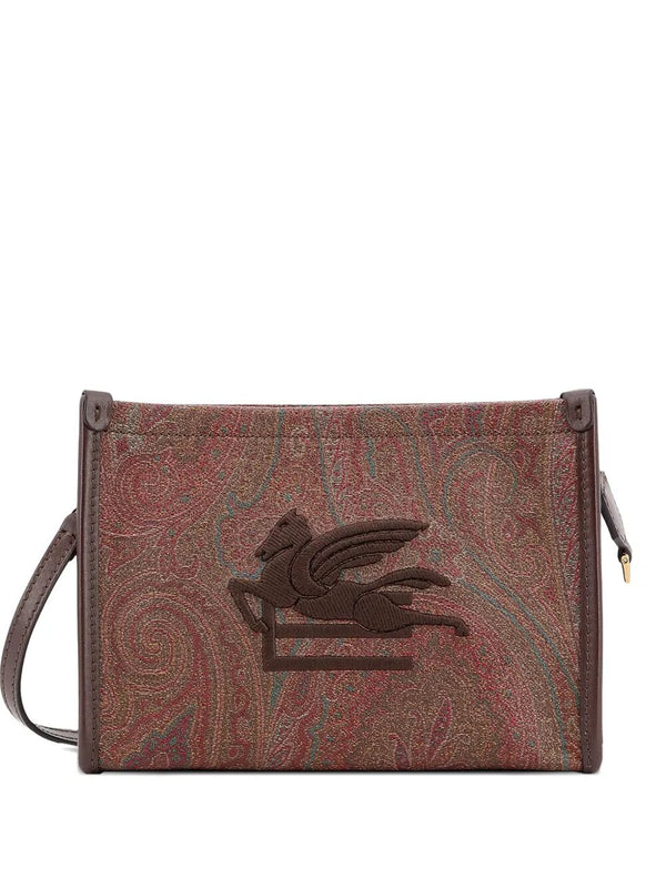 Clutch Paisley Con Logo Ricamato