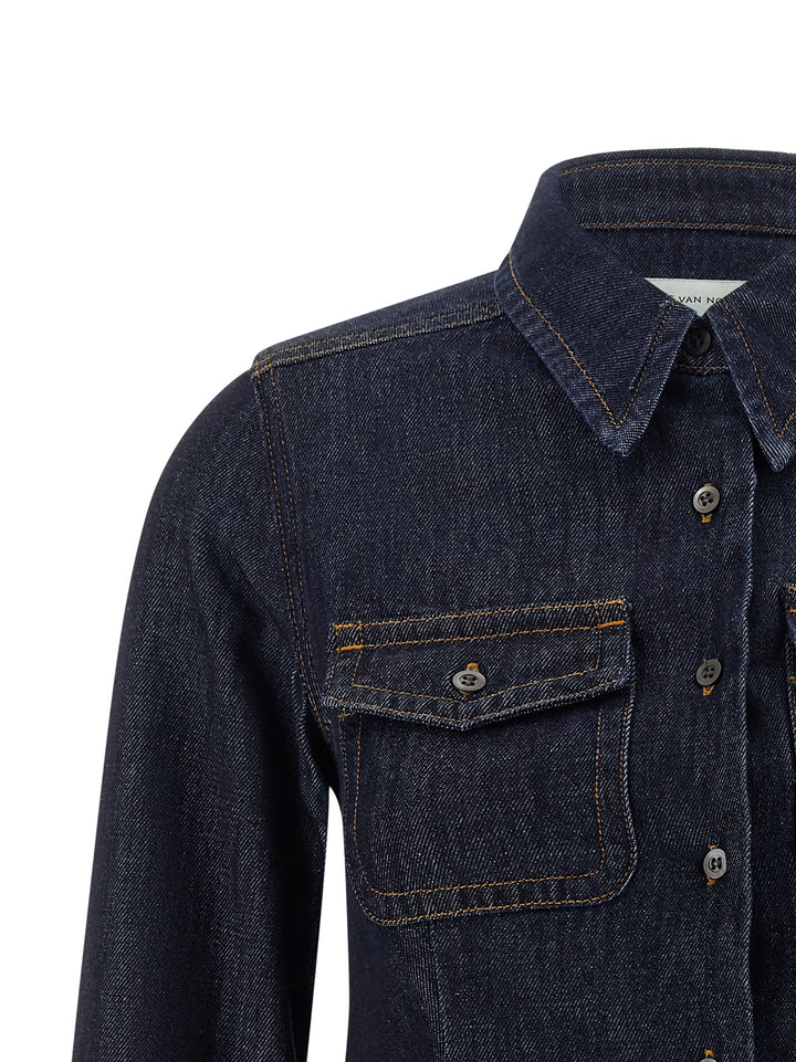 Dries Van Noten  Cellie Den Camicie - Blu | df2be2e43da1ac346786bd5ebf73218fdd6bb937