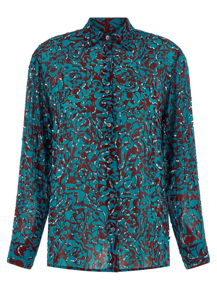 Dries Van Noten  Clavelly Camicie - Celeste | 31b2215a0c68a78e3de9d633c2a302436fee0910