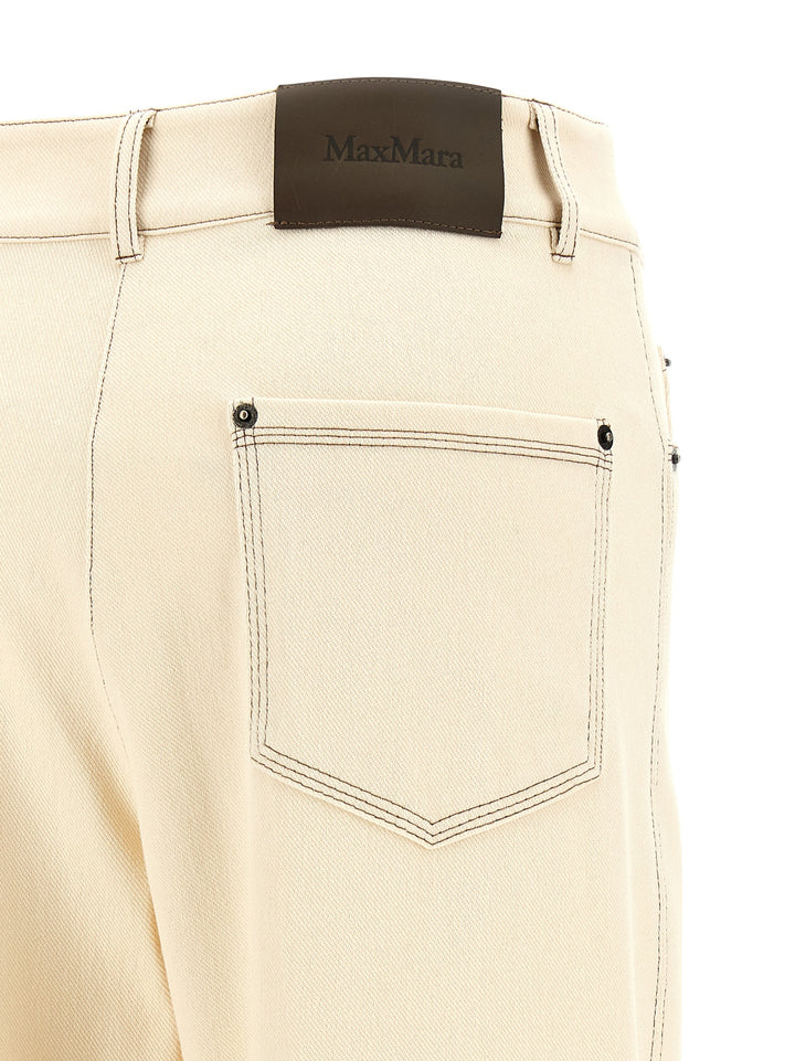 Max Mara Mxpribes Pantaloni - Bianco | e018390112149ce0e274981effa9d73e80d6a917