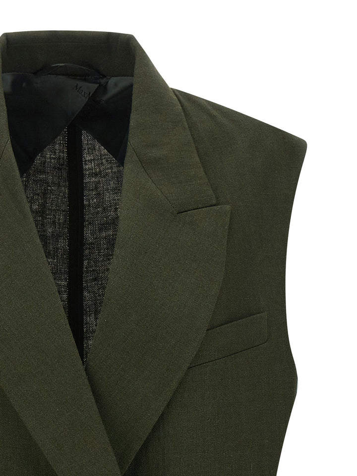 Max Mara Studio Mstaia Gilet - Verde | 0d999b6349597a80b9ddf3217fdf8437a49794fd