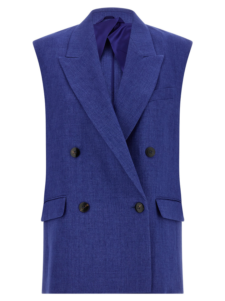 Max Mara Studio Mstaia Gilet - Blu | ecbda599879511aa622542d33555ec821cd84bd6