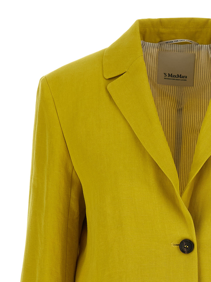 S Max Mara Smmalberta BlazerS - Giallo | aef3d9c82e69fe493e8299b6de99123e4709b7b2