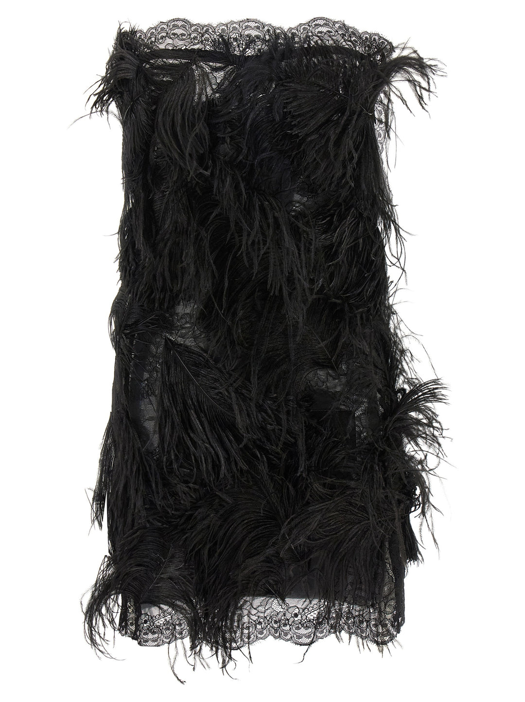 The Attico Lace And Feather Dress Abiti - Nero | 7d31d5ba6c674d65741817868410a45ecae70b31