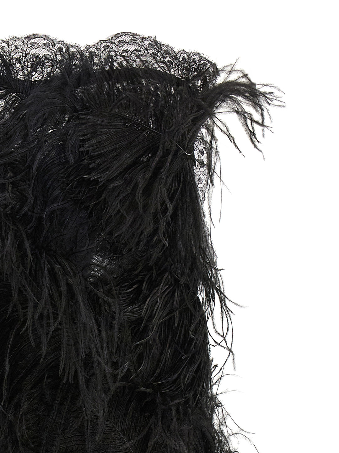 The Attico Lace And Feather Dress Abiti - Nero | 3e24fdc8f19684722e3c79110f6eac461ebf9b6f