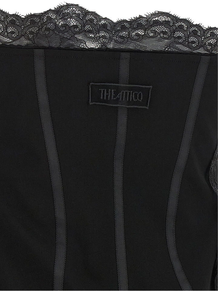 The Attico Lace And Feather Dress Abiti - Nero | 3e5c6bce683a92bcc3fa8b202a4941df6d844f49