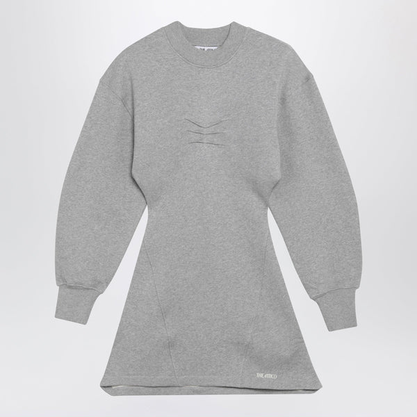 Melange Cotton Jersey Mini Dress In Grey