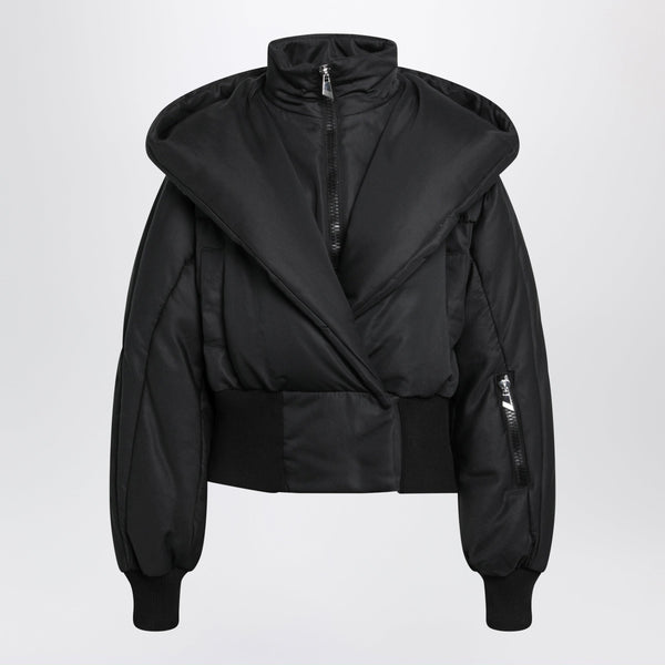 Black Quilted Cotton-Blend Puffer Jacket