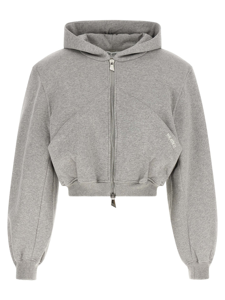 The Attico Cropped Hoodie Felpe - Grigio | e97ed36641161b8f5d0298a831de8e451dbc7f25