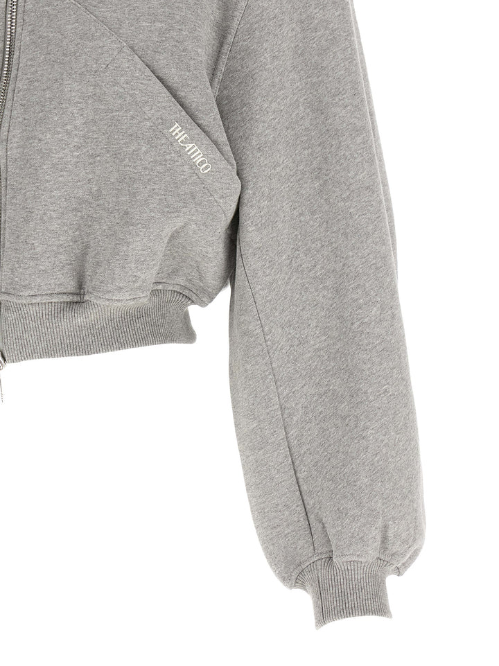 The Attico Cropped Hoodie Felpe - Grigio | 1080daa6150b31b2e3e54217aef74c47ab3b3fb7