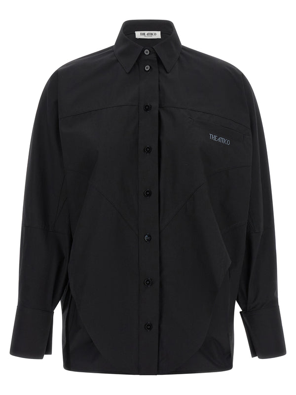 Shaped Hem Shirt Camicie Nero