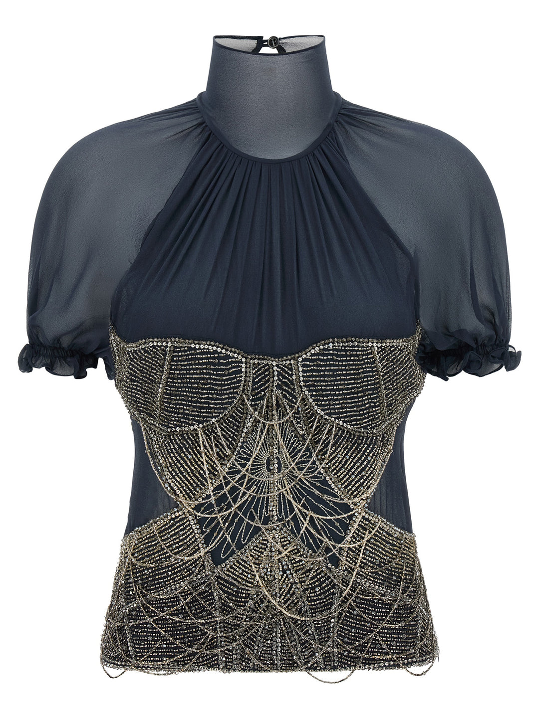 The Attico Jewel Embroidery Top Top - Blu | cb852b95bcb4232d96951e7ab4e365ed4cff1ae0