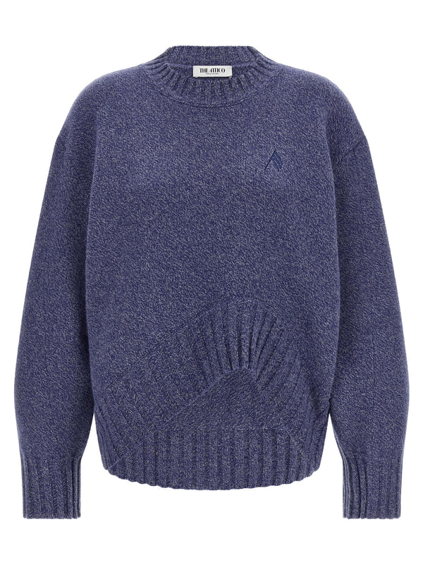 Asymmetrical Hem Sweater Maglioni Blu