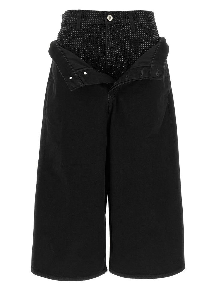 The Attico Crystal Insert Jeans - Nero | 9a7302cadf3ca55658e57c366ea9a3b124057789