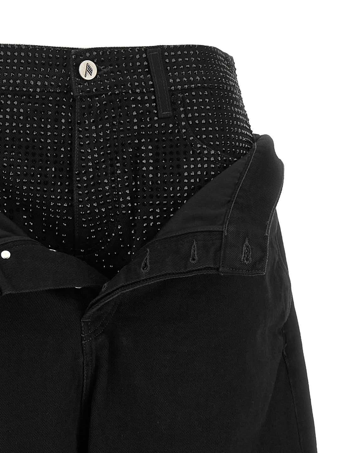 The Attico Crystal Insert Jeans - Nero | e47cb185f1735f884bf4e866760cdf31a6a2171d