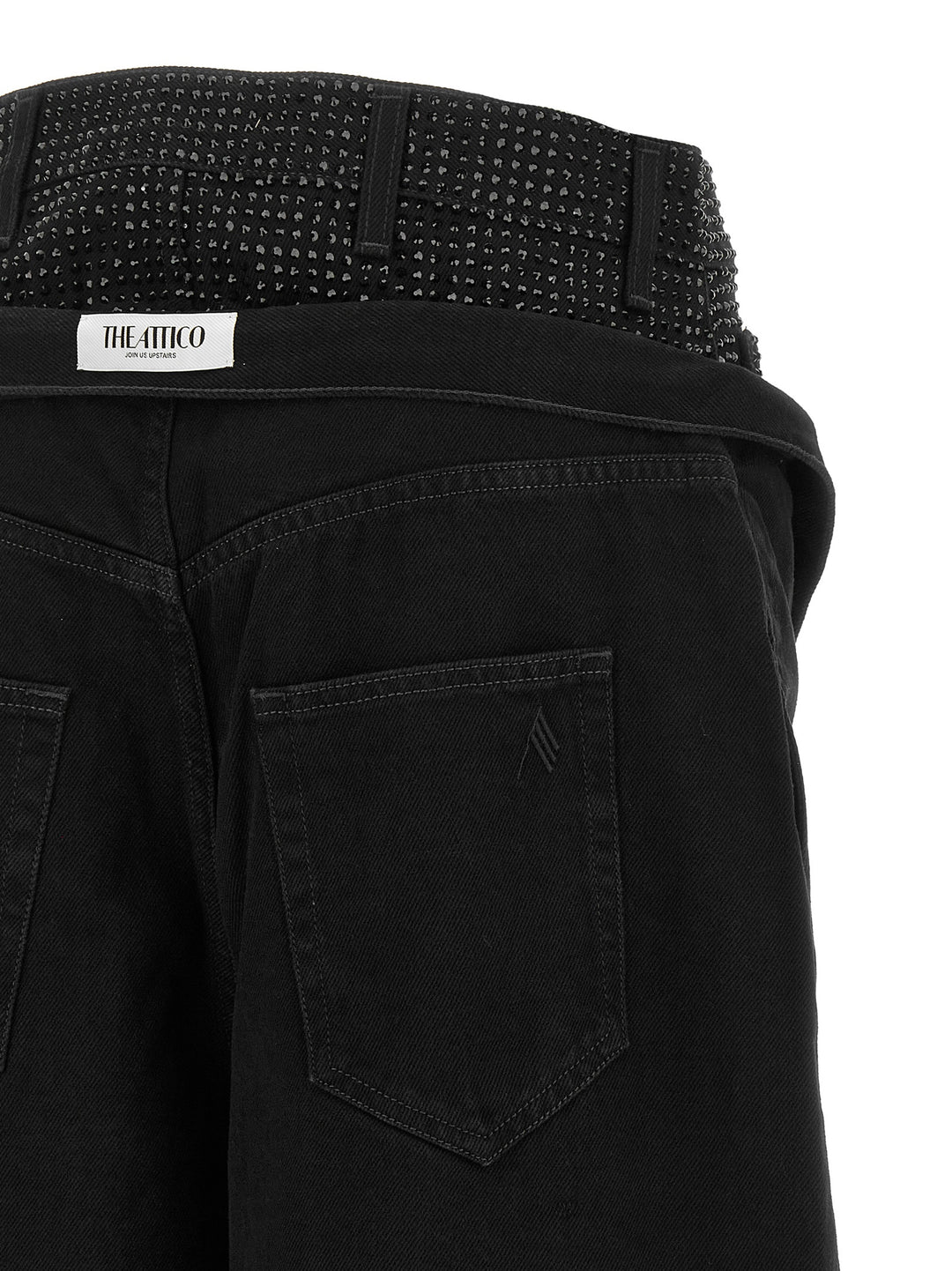 The Attico Crystal Insert Jeans - Nero | fde63be582bcafca20361c336f5ff9ef0c126e72