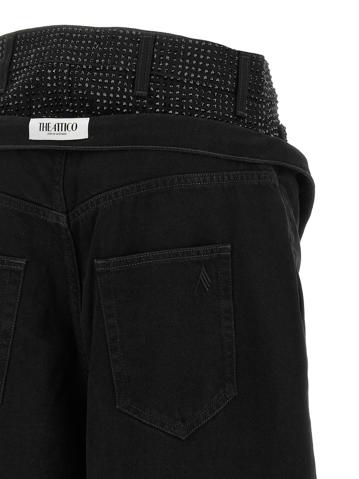 The Attico Crystal Insert Jeans - Nero | fde63be582bcafca20361c336f5ff9ef0c126e72