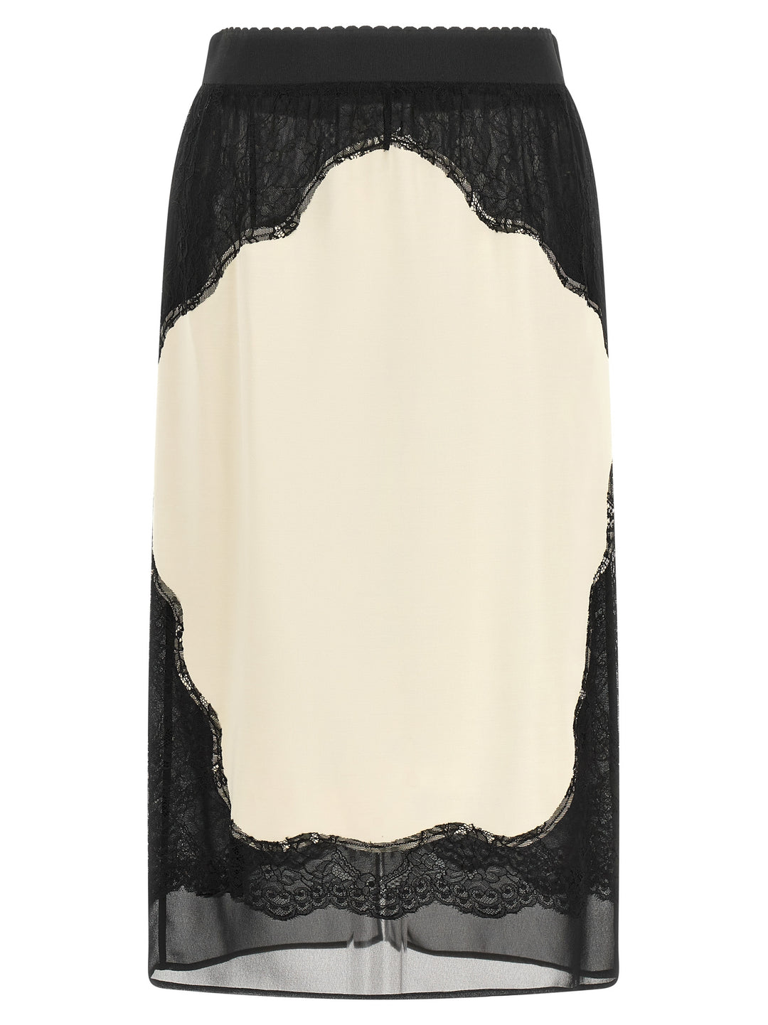 The Attico Lace Insert Skirt Gonne - Bianco/Nero | 078bee652681bd74c9829ab6cd4ca7ebd1caa5f0