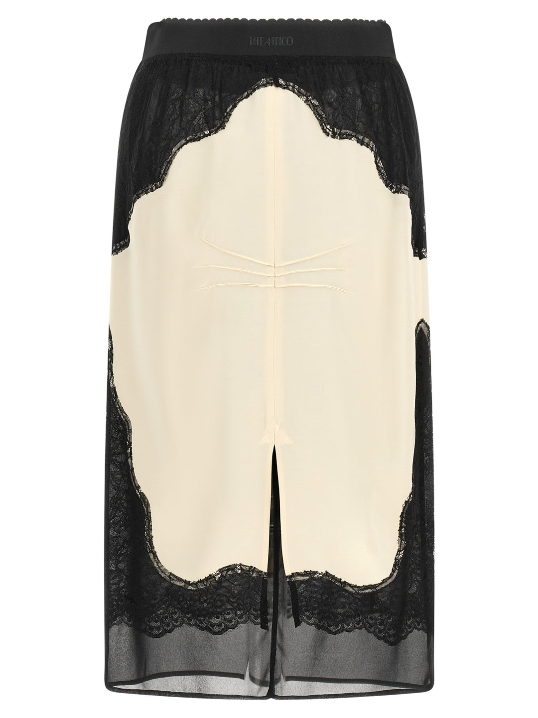 The Attico Lace Insert Skirt Gonne - Bianco/Nero | 895cc0a8e6b900398b5d1467b0500e55dc305ab4